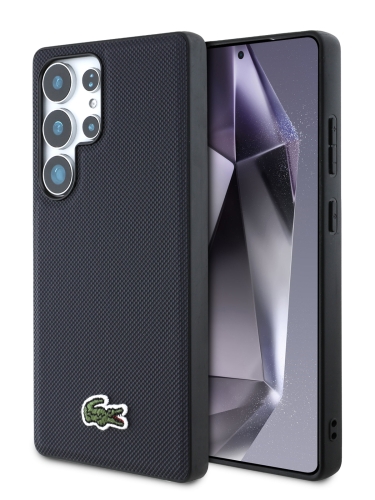 Lacoste для Galaxy S25 Ultra чехол PVC Iconic Woven logo Hard Navy (MagSafe)