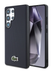 Lacoste для Galaxy S25 Ultra чехол PVC Iconic Woven logo Hard Navy (MagSafe)