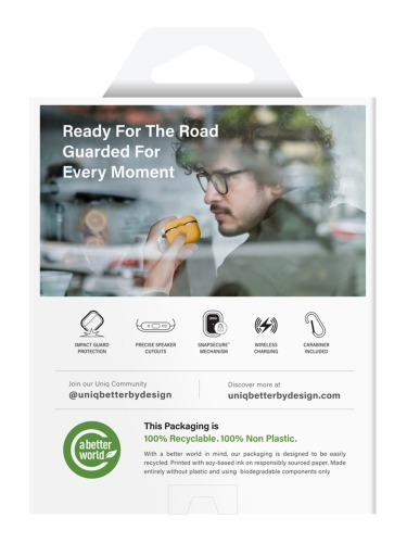 Uniq для Airpods Pro 3 чехол CLYDE Lock case Racing Yellow/Dark Grey