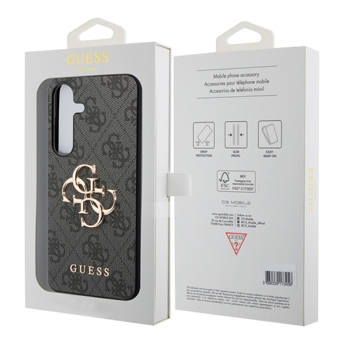 (Уценка) Guess для Galaxy S24+ чехол PU 4G Big metal logo Hard Grey