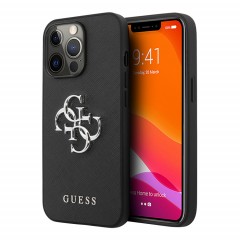 Чехол Guess PU Saffiano 4G Big metal logo Hard для iPhone 13 Pro, черный