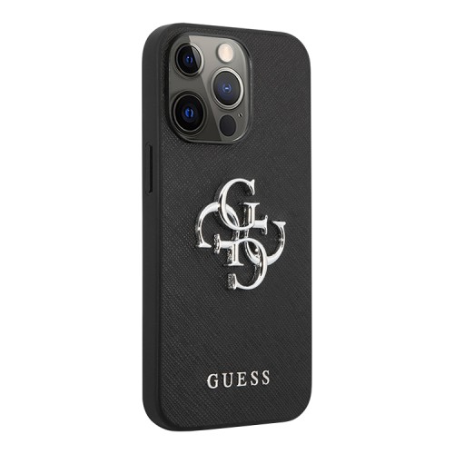 Чехол Guess PU Saffiano 4G Big metal logo Hard для iPhone 13 Pro, черный