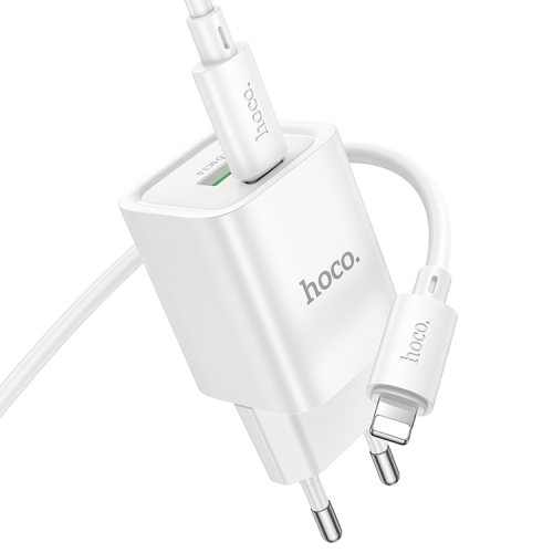HOCO СЗУ C149A Charm charger set Type-C PD30W + USB-A QC3.0 +кабель C-to-iPhone White