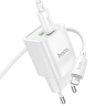 HOCO СЗУ C149A Charm charger set Type-C PD30W + USB-A QC3.0 +кабель C-to-iPhone White