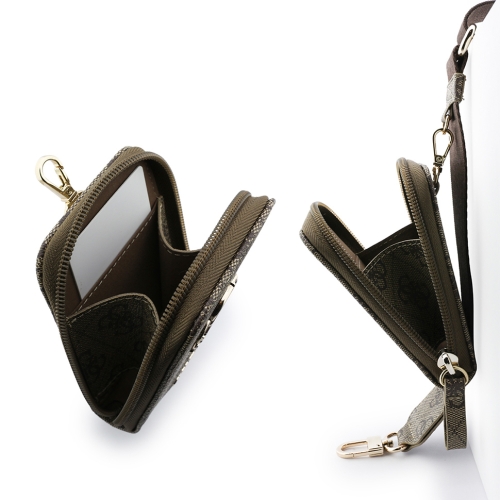 Guess шнурок на шею Universal Crossbody PU Strap 4G Big metal Logo + Smartphone patch + Wallet Brown