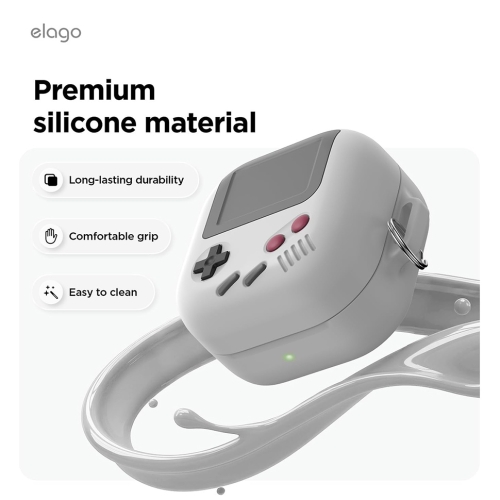 Elago для Galaxy Buds 4/4 Pro чехол Unique AW5 Game console Hang case Light Grey