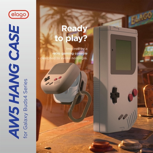 Elago для Galaxy Buds 4/4 Pro чехол Unique AW5 Game console Hang case Light Grey