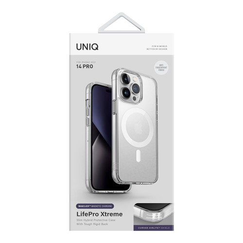 Чехол Uniq Lifepro Xtreme AF для iPhone 14 Pro Frost Clear (MagSafe), матовый-прозрачный