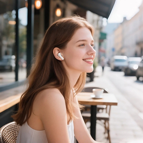 HOCO наушники TWS EQ34 Plus Rima true wireless ANC+ENC (App) White