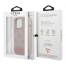 Чехол Guess PU 4G Bottom stripe Metal logo Hard для iPhone 13 Pro, розовый