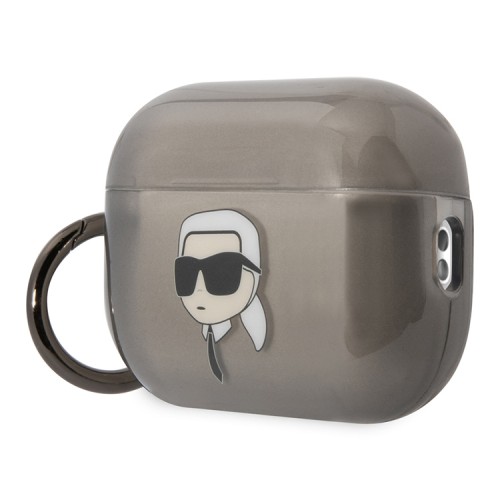 Чехол Lagerfeld TPU with ring NFT Karl Translucent для Airpods Pro 2, черный