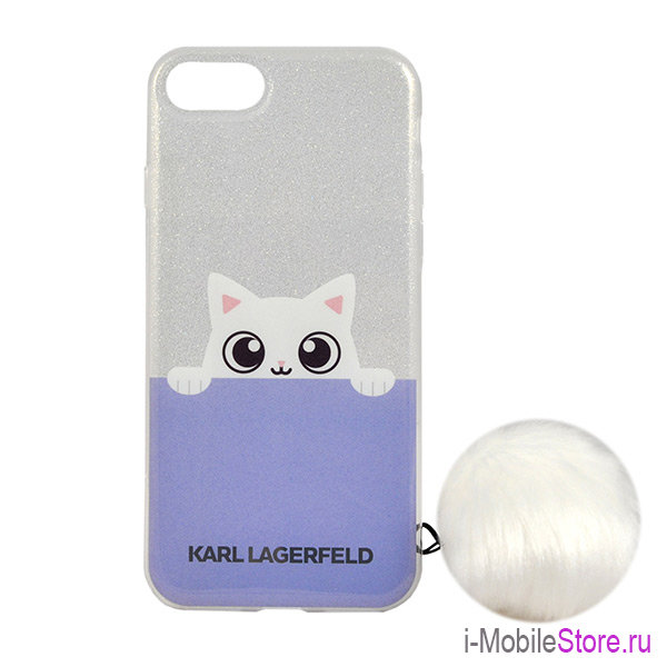 Чехол Karl Lagerfeld K-Peek A Boo Hard для iPhone 7/8/SE 2020, голубой