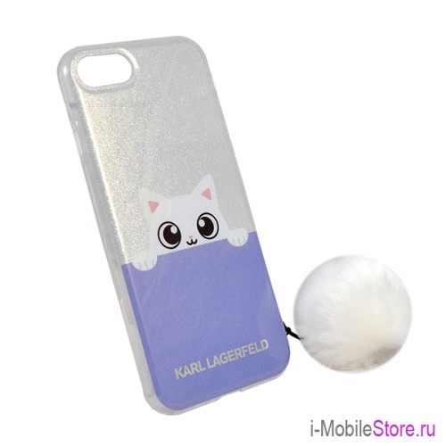 Чехол Karl Lagerfeld K-Peek A Boo Hard для iPhone 7/8/SE 2020, голубой