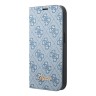 Чехол Guess PU 4G Script metal logo Booktype для iPhone 14 Pro, голубой