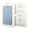Чехол Guess PU 4G Script metal logo Booktype для iPhone 14 Pro, голубой