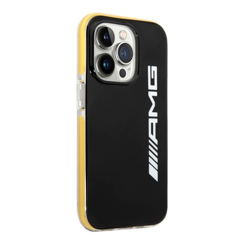 Чехол AMG PC/TPE для iPhone 14 Pro, черный/желтый