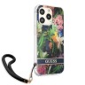 Чехол Guess Flower pattern Hard +Hand cord для iPhone 13 Pro, синий