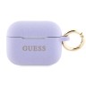 Чехол Guess Silicone Glitter с кольцом для Airpods Pro 2, фиолетовый