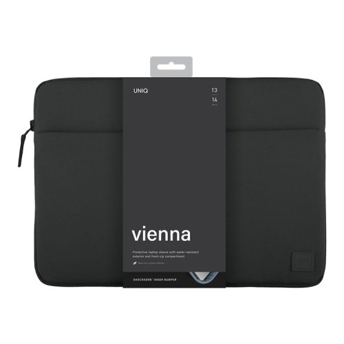 Uniq для ноутбуков 14" чехол Vienna RPET fabric Laptop sleeve (ShockSorb) Midnight Black