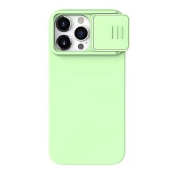 Nillkin для iPhone 15 Pro Max чехол CamShield Silky Silicone Mint Green