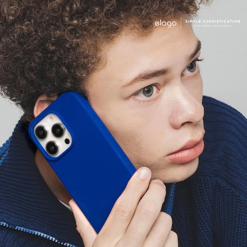 Elago для iPhone 15 Pro Max чехол Soft silicone (Liquid) Cobalt Blue