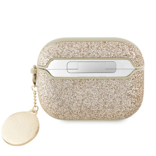 Guess для Airpods Pro чехол Fixed Glitters with Heart Diamond charm Light Gold