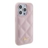 Guess для iPhone 15 Pro Max чехол PU Quilted with Script metal logo Hard Pink