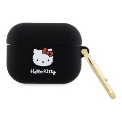 Hello Kitty для Airpods Pro чехол Liquid silicone 3D Rubber Kitty Head Black