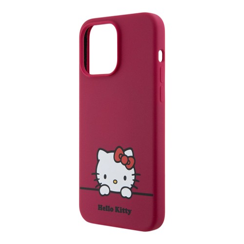 Hello Kitty для iPhone 15 Pro Max чехол Liquid silicone Dreaming Kitty Hard Red