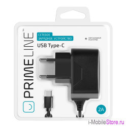 Сетевое зарядное устройство для телефона Prime Line USB-type-C (2.1A)