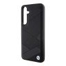 BMW для Galaxy S24+ чехол Leather Textured Metal logo Hard Black