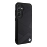 BMW для Galaxy S24+ чехол Leather Textured Metal logo Hard Black