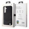 BMW для Galaxy S24+ чехол Leather Textured Metal logo Hard Black