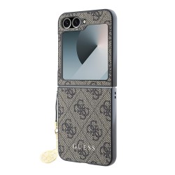 Guess для Galaxy Z Flip 6 чехол PU кожа 4G Charms collection коричневый
