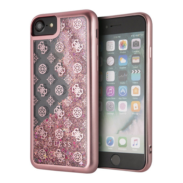 Чехол Guess Glitter 4G Peony Hard для iPhone 7/8/SE 2020, розовый