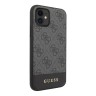 Guess чехол 4G Stripe Metal logo для iPhone 11, серый