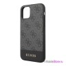 Guess чехол 4G Stripe Metal logo для iPhone 11, серый