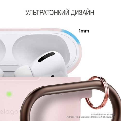Чехол Elago Slim Silicone Hang case для AirPods Pro, розовый