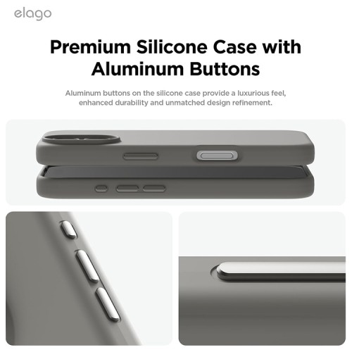 Elago для iPhone 16 чехол Soft silicone (Liquid) Medium Gray (MagSafe)