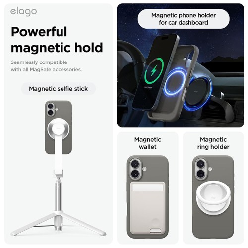 Elago для iPhone 16 чехол Soft silicone (Liquid) Medium Gray (MagSafe)