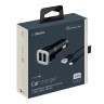 Автомобильное зарядное устройство Deppa 2 USB (2.4А) с кабелем 8-pin для Apple, MFI, черный
