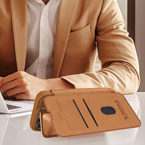 Nillkin для iPhone 16 чехол QIN ProP Booktype Brown