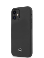 Чехол Mercedes Liquid Silicone Hard для iPhone 12 mini, серый космос
