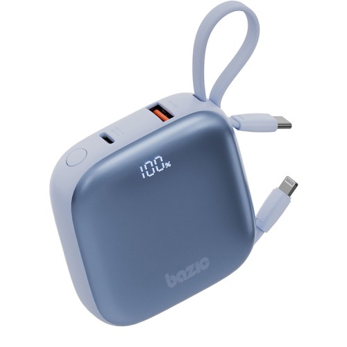 Energea АКБ Bazic GoPower Fusion, 10000 4in1 USB-C+A +USB-C/Lighning cables PD20W Display, Bubble