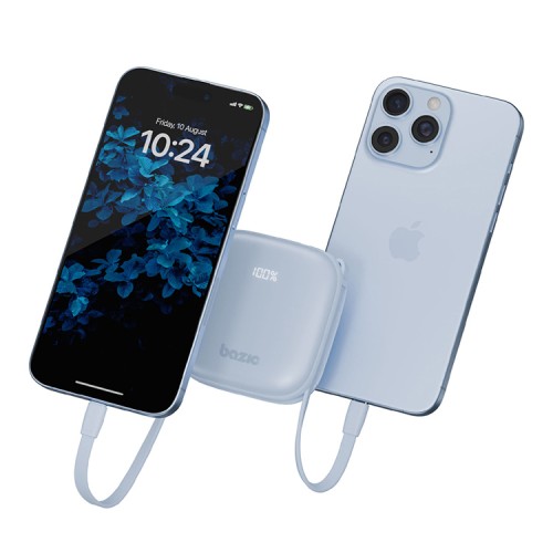 Energea АКБ Bazic GoPower Fusion, 10000 4in1 USB-C+A +USB-C/Lighning cables PD20W Display, Bubble