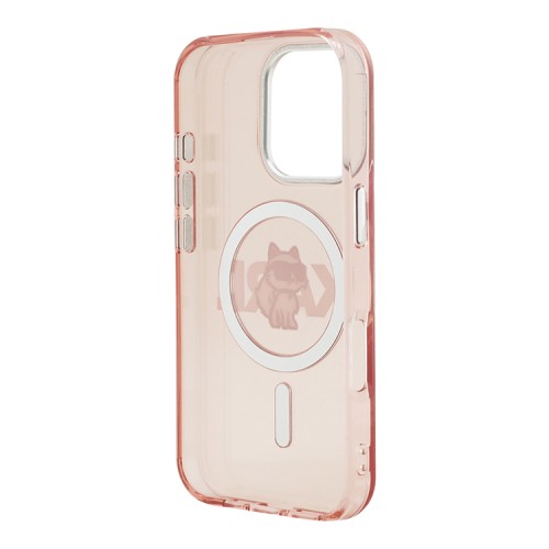 Karl Lagerfeld для iPhone 16 Pro чехол PC/TPU Sketch Choupette Pink (MagSafe)