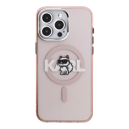Karl Lagerfeld для iPhone 16 Pro чехол PC/TPU Sketch Choupette Pink (MagSafe)
