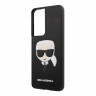 Чехол Karl Lagerfeld PU Saffiano Karl's Head Hard для Galaxy S21 Ultra, черный