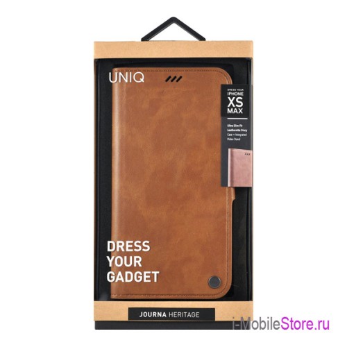 Чехол Uniq Journa Heritage для iPhone XS Max, коричневый