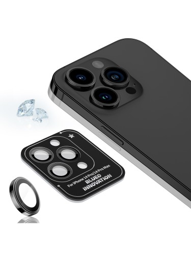 BLUEO Camera Lens PVD stainless steel для камеры iPhone 14 Pro | 14 Pro Max, Black (3 шт +installer)